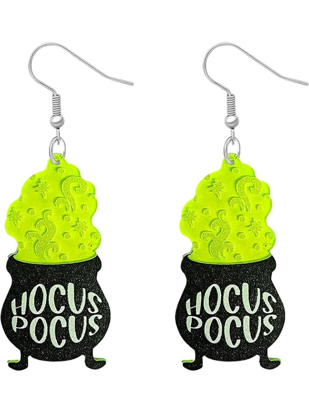 Women's Bright Green Cute Spooky Ghost Studs Halloween Basket Stuffers Earrings